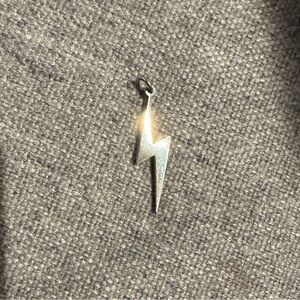 Dainty silver lightning bolt pendant